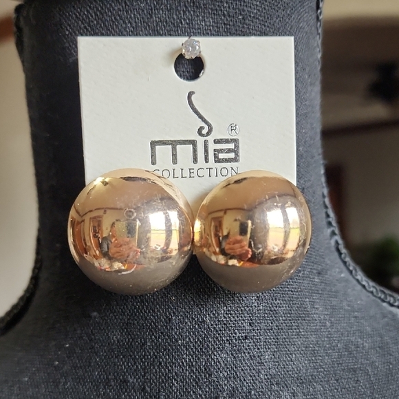 MIA Gold Spherical Stud Earrings - Picture 1 of 6
